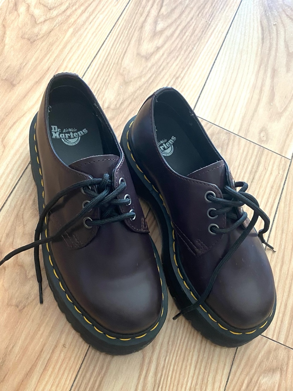 Dr. Martens 1461 platform quad smooth leather Burgundy